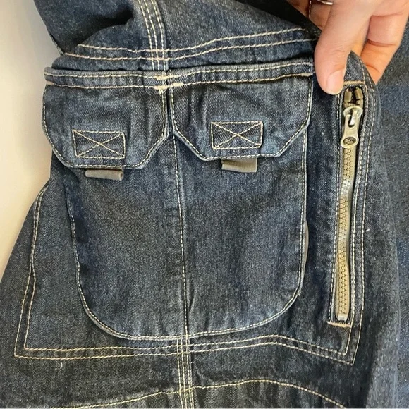 Vintage Y2K Deadstock Faded Cory Denim Cargo Shorts Jorts Size 40 Baggy - Picture 5 of 7